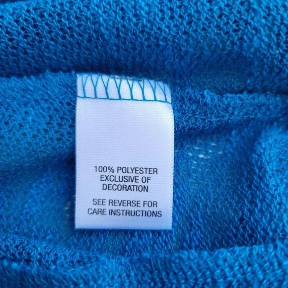 Studio Works Lightweight Knit Stretch Open Front Cardigan Blue Stretch Lace LA - Picture 7 of 8